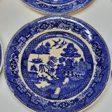9 Antique Plates 19th Century Blue Willow Pattern Chinese Blue Decor