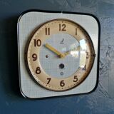 Vintage formica clock square silent wall clock "Jaz Blue"