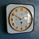 Vintage formica clock square silent wall clock "Jaz Blue"