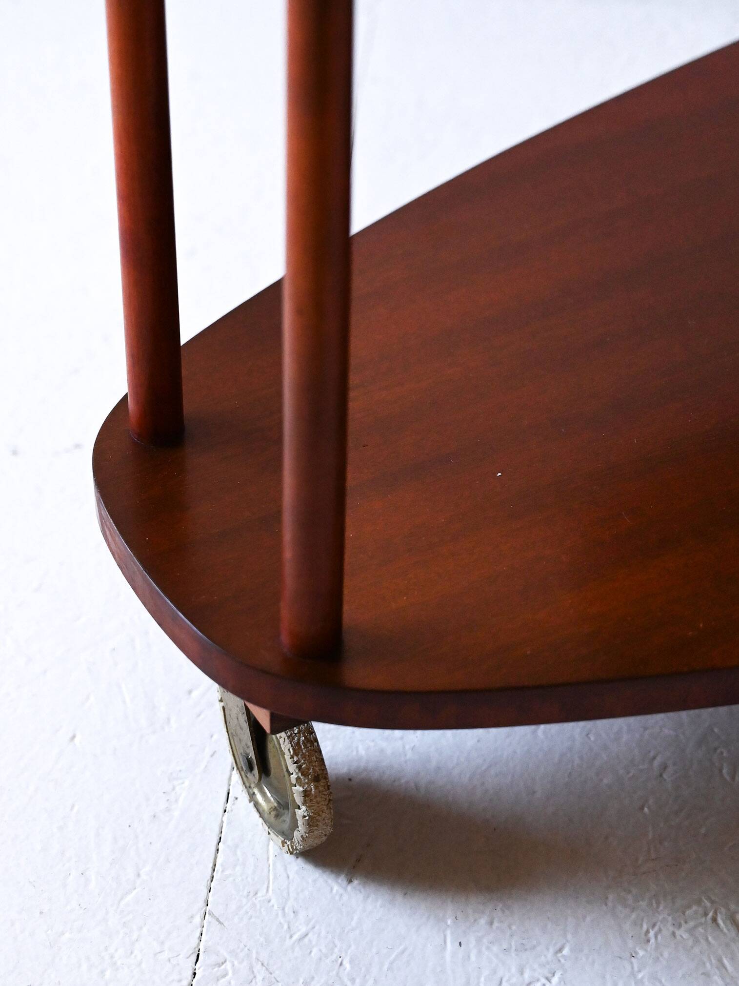 Scandinavian vintage mahogany trolley, 1940s