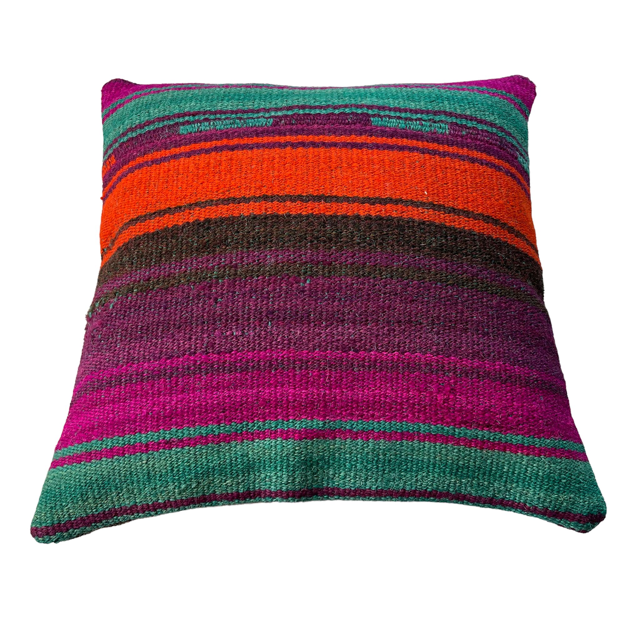 VINTAGE TURKISH KILIM CUSHION COVER, 40 X 40 CM