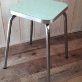 Vintage mint green formica and aluminum stool