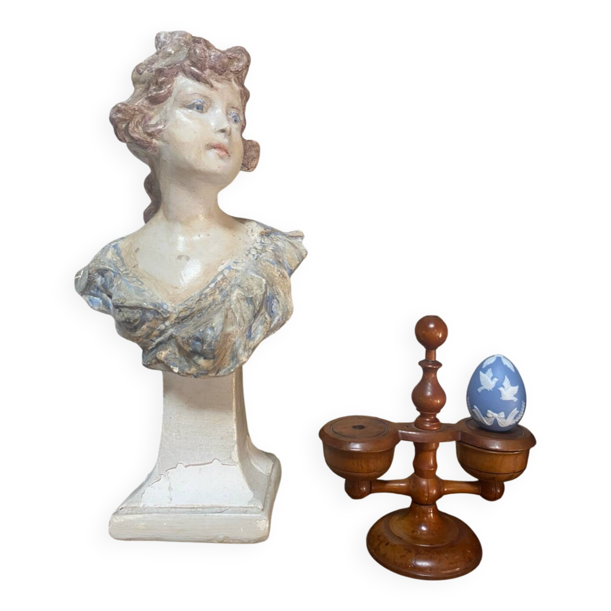 19th century boxwood salt cellar