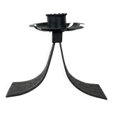 Vintage black wrought iron candle holder. 1960s/70s