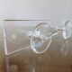 Wall coat rack in transparent plexiglass 3 hooks. 1980
