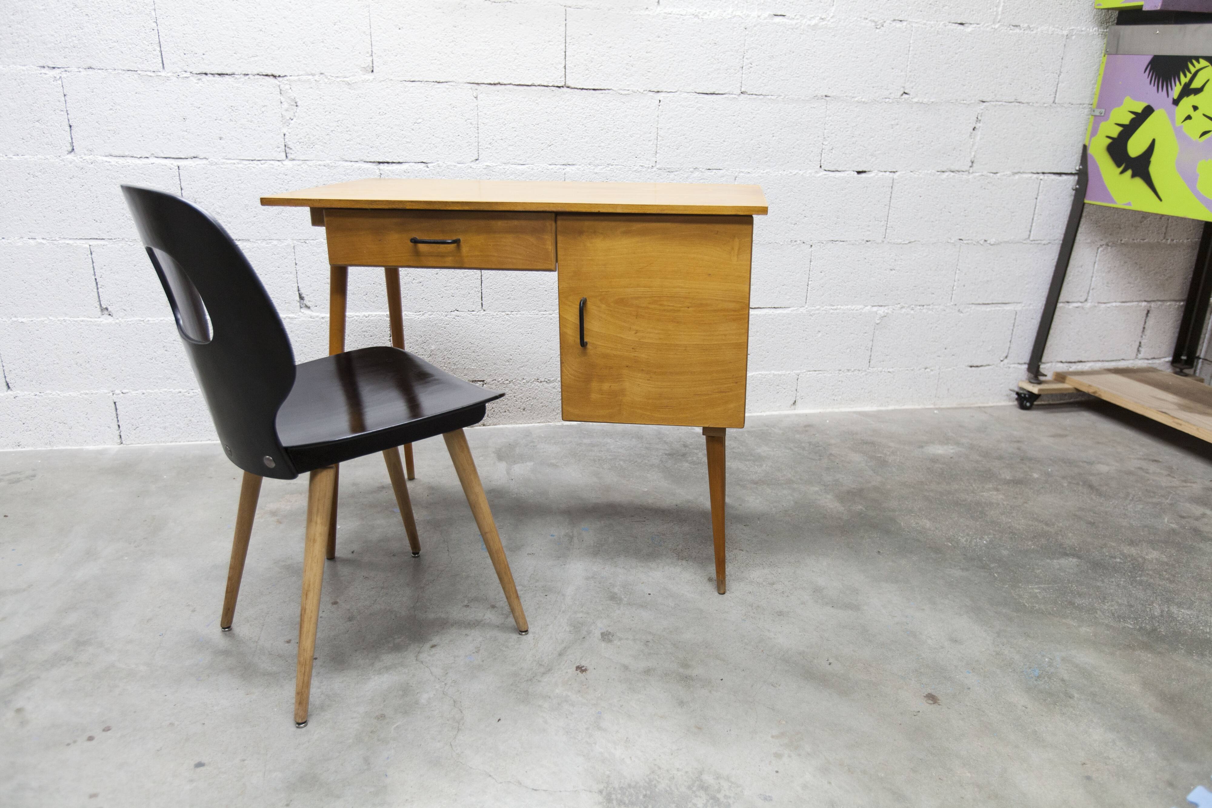 Ensemble bureau et chaise "Oeil" Baumann 1960