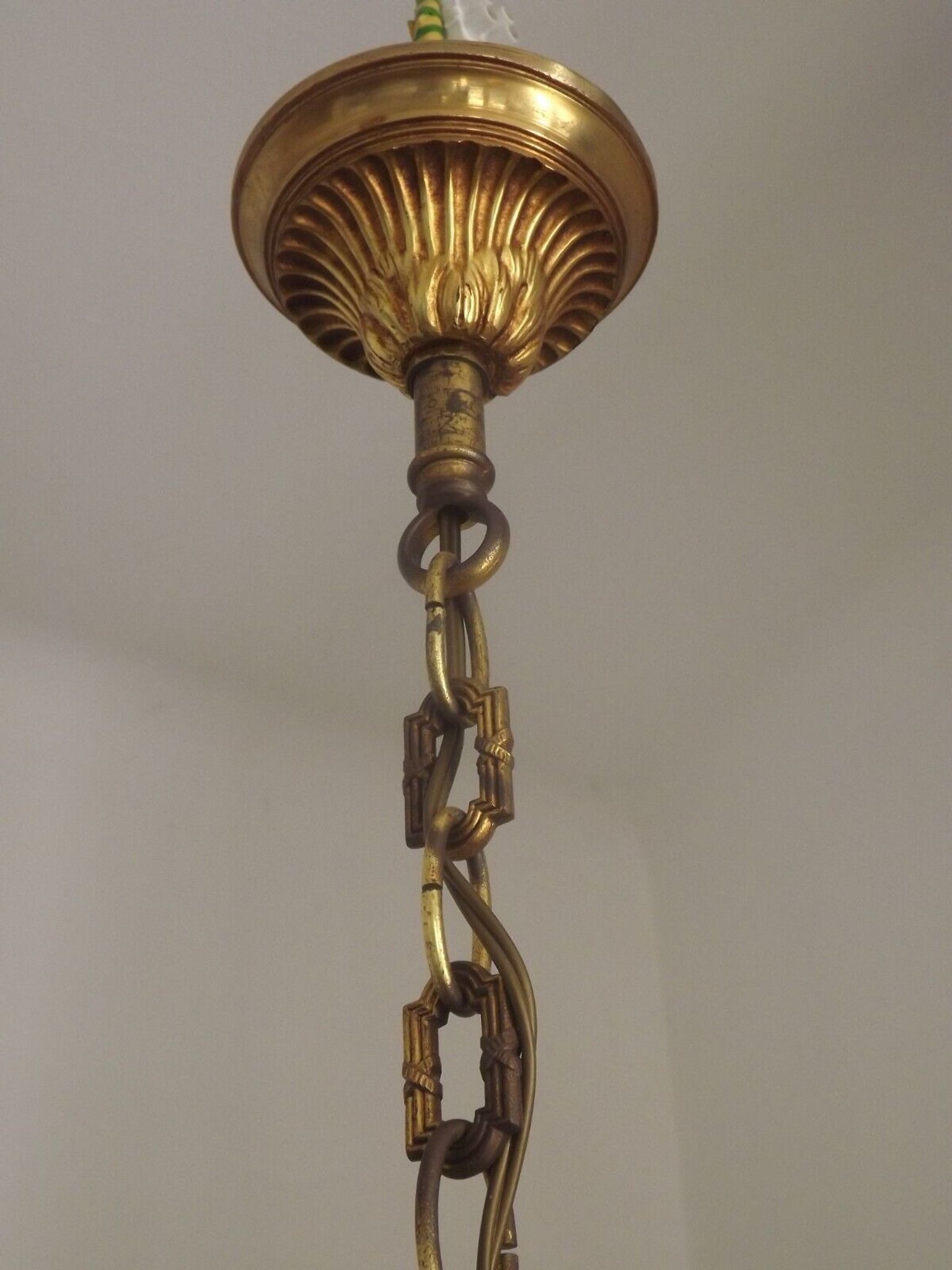 French art nouveau bronze empire style 6 lights chandelier