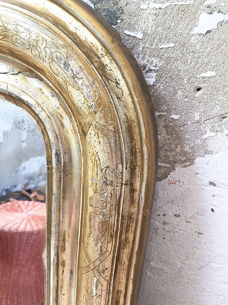 Mirror Louis Philippe flowered 75 x 109 cm