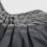 Vintage Togo Ligne Roset 3 seater sofa black leather by Michel Ducaroy 1990s