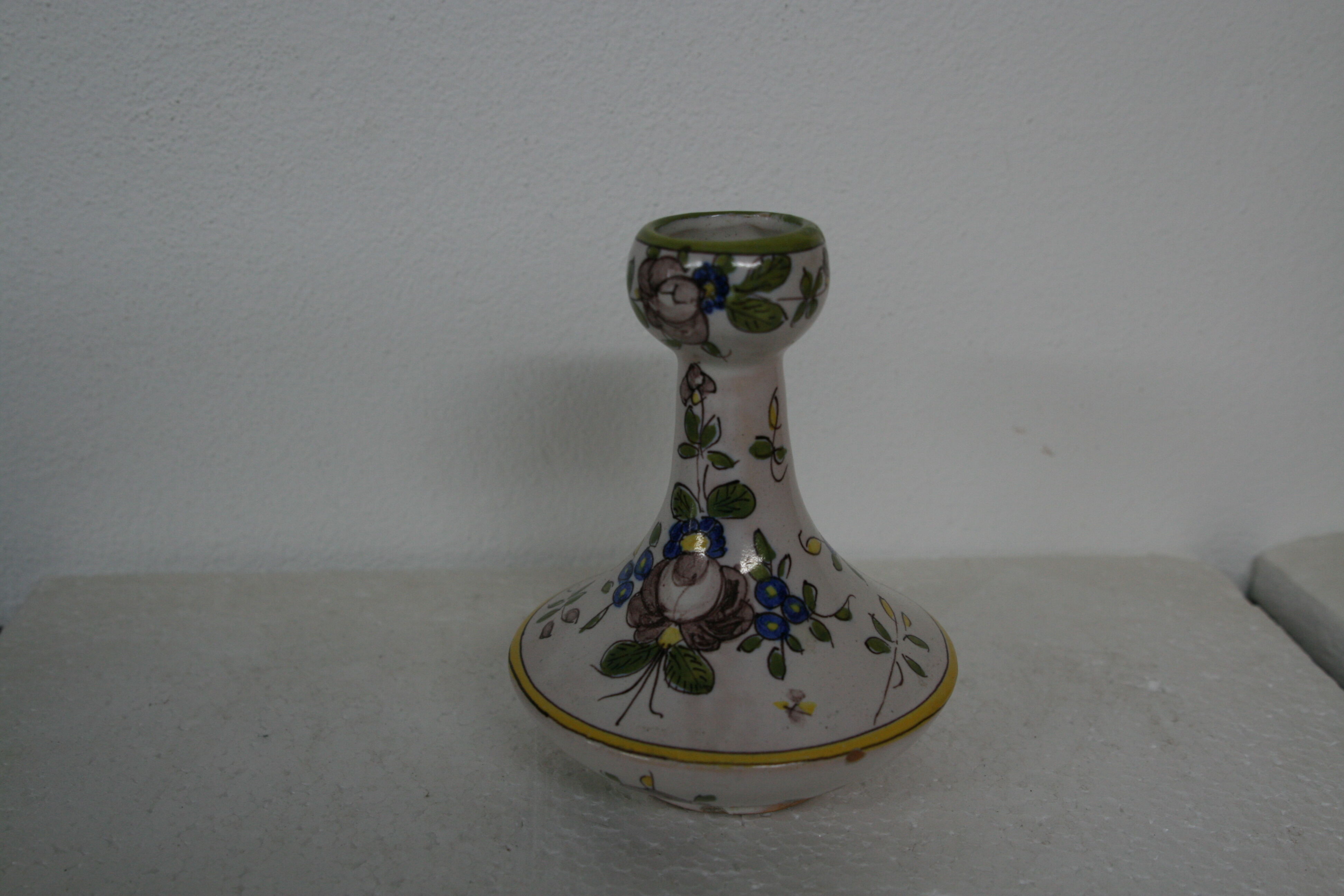Soliflore vase faience of Martres Tolosane decor floral