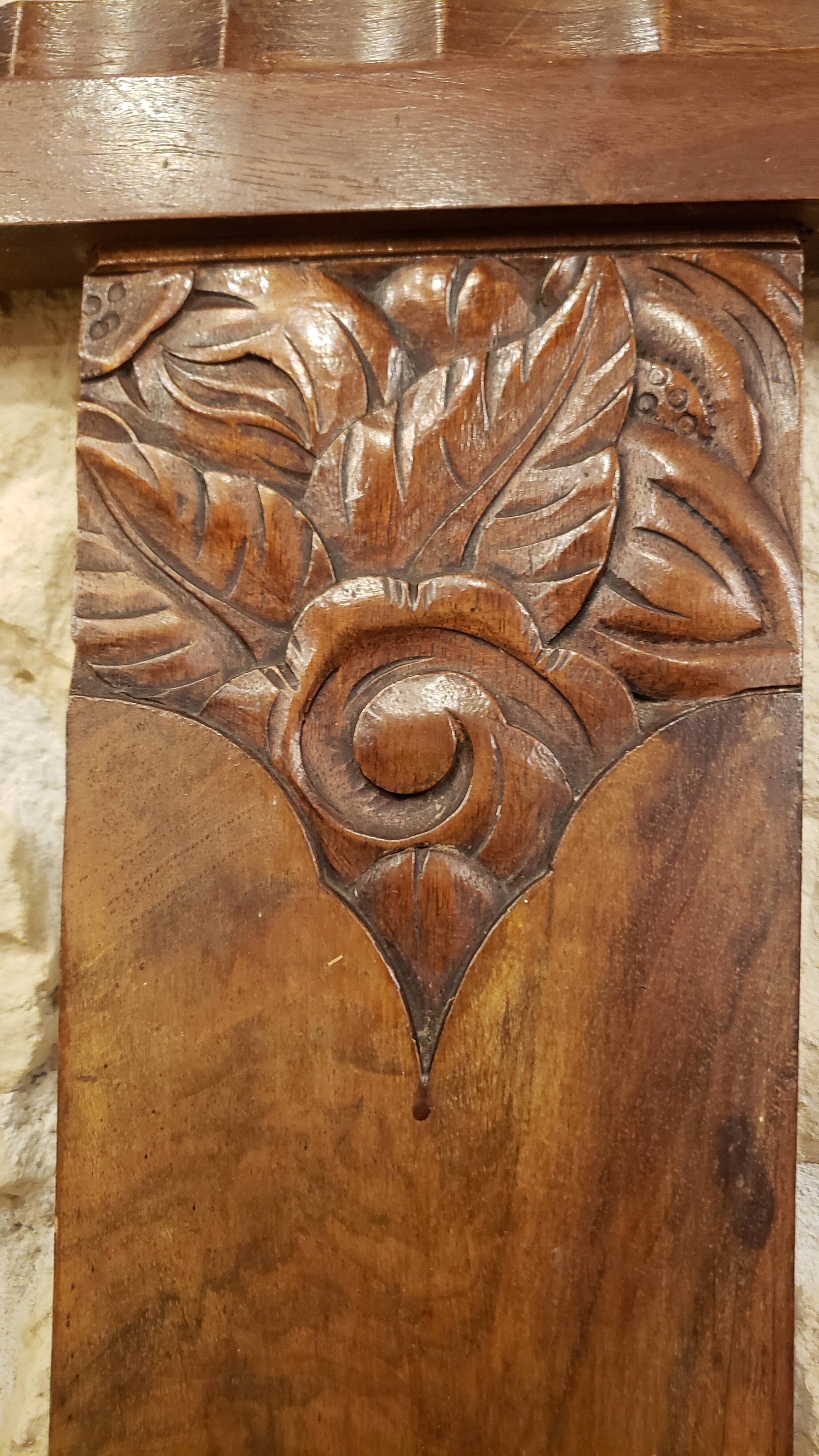 2 solid wood art deco chairs