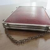 Triptych barber mirror with chain with clasp 1930s 40s