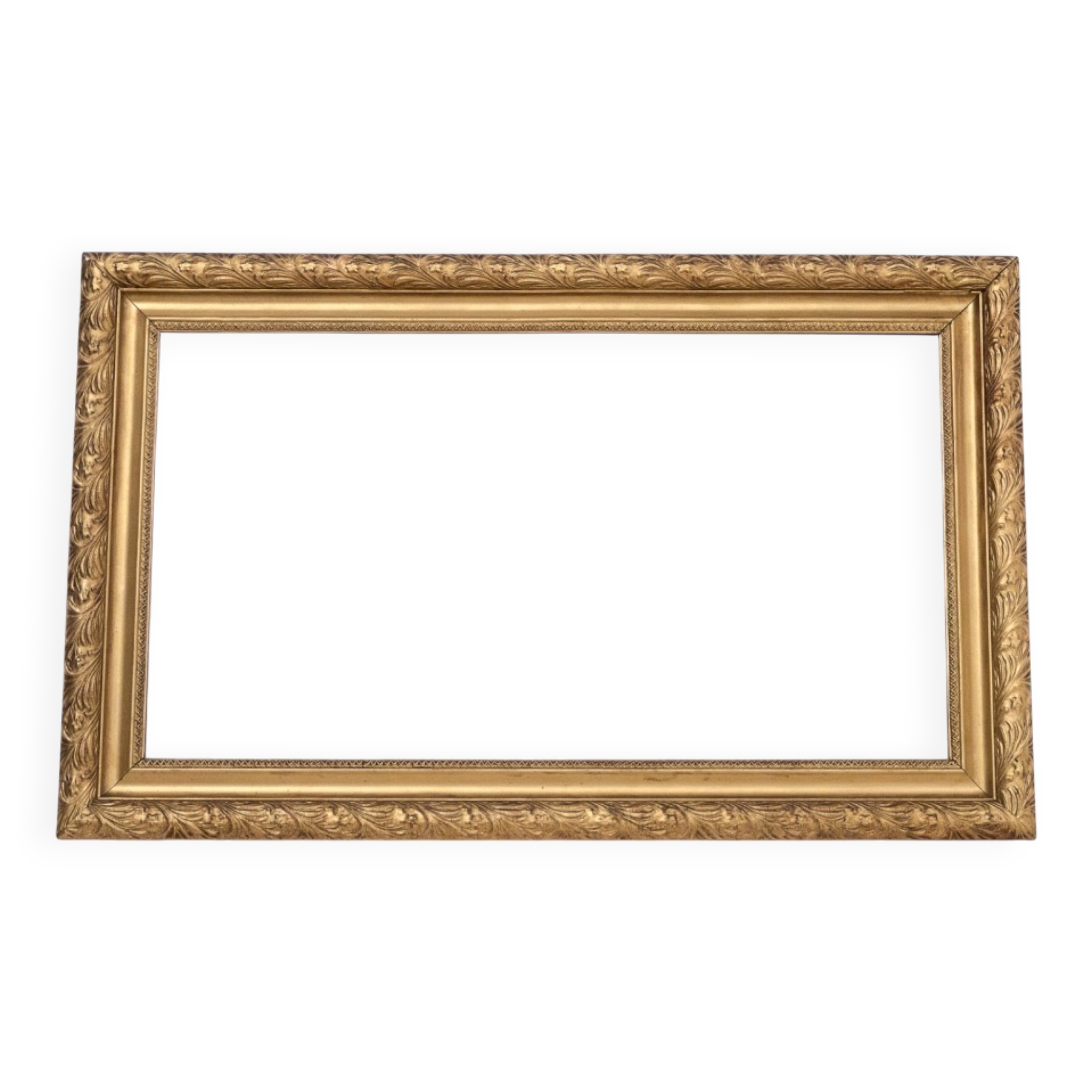 Horizontal mirror with a golden frame, France.