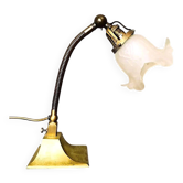 Lampe de table flexible en laiton Art Nouveau