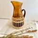 Carafe verre ambré et osier