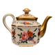 Selfish porcelain teapot Old Paris floral decoration polychrome and gold nineteenth