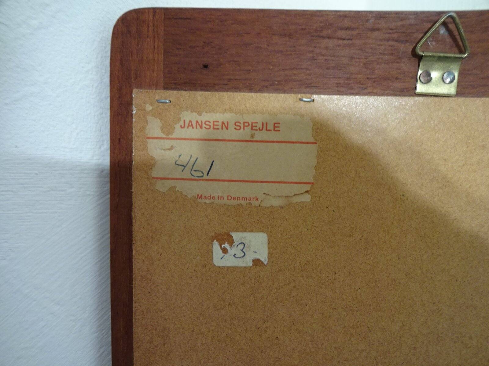 Small Danish Teak Mirror from Jansen Spejle, 1960s