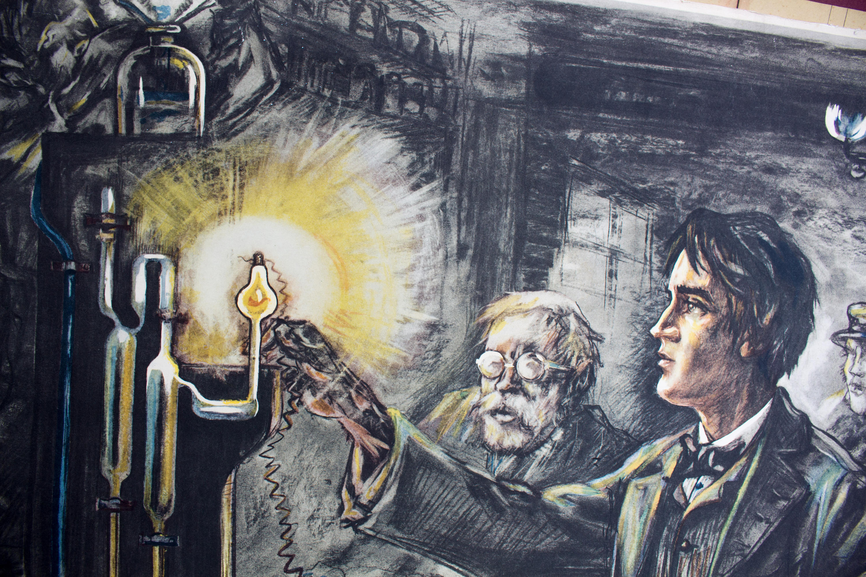 Edison and the light bulb, educational poster 1951