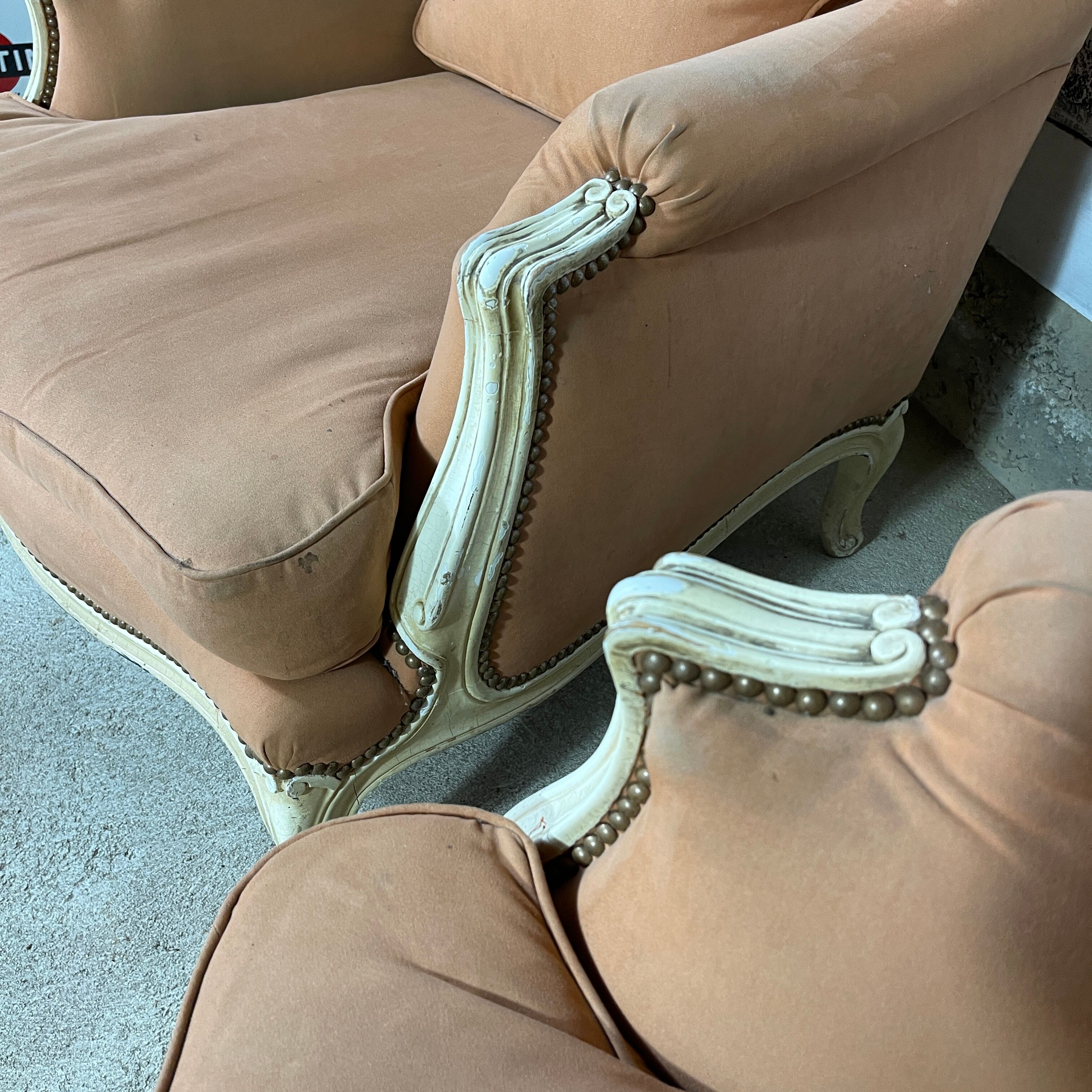 Set of 2 louis XV style shepherdess armchairs