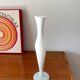 White opaline vase with white feet from the 50s and 60s
