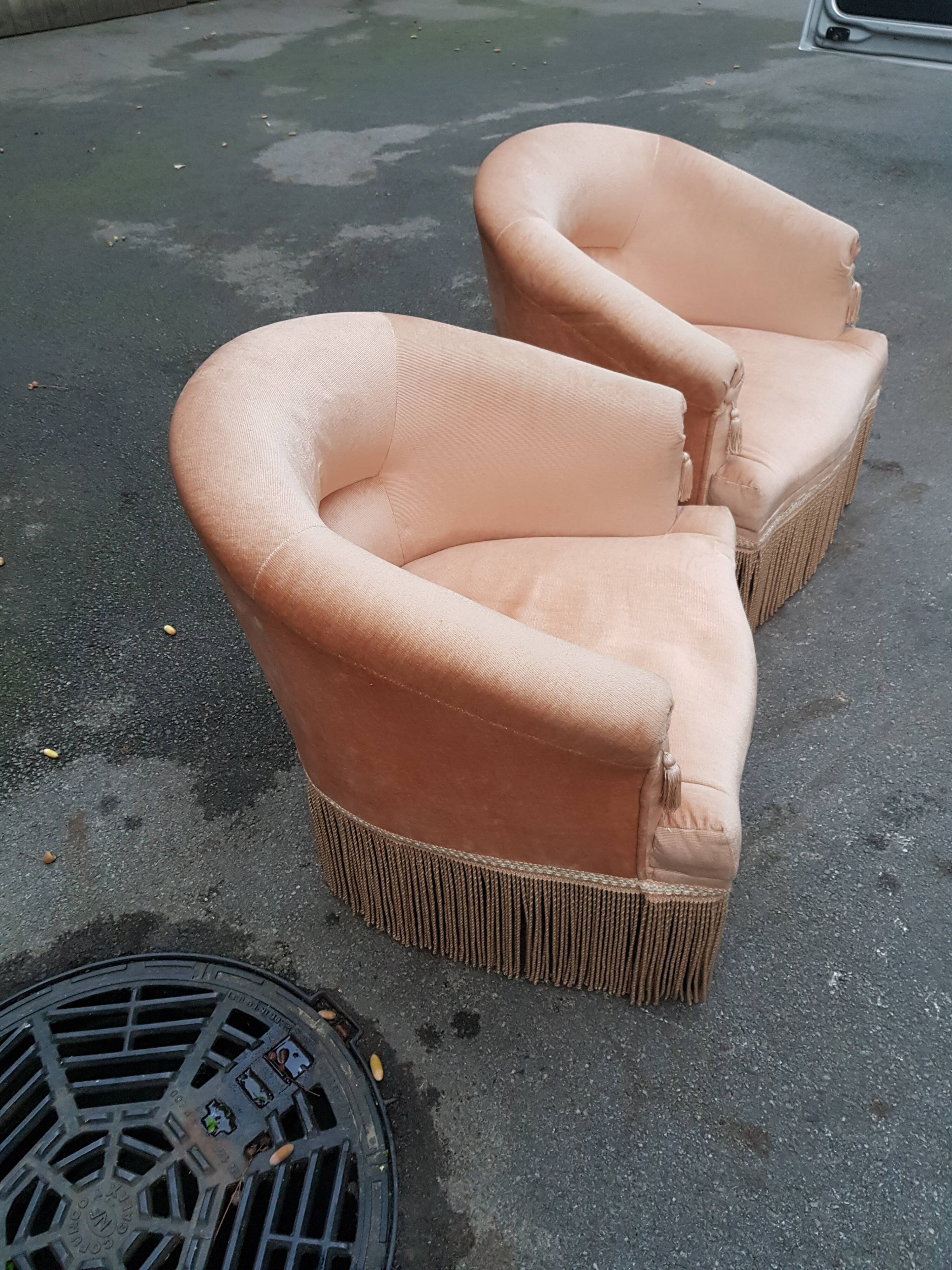 Pair of toad armchairs