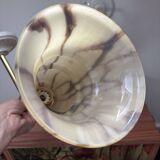 Pair of vintage marbled opaline wall sconces
