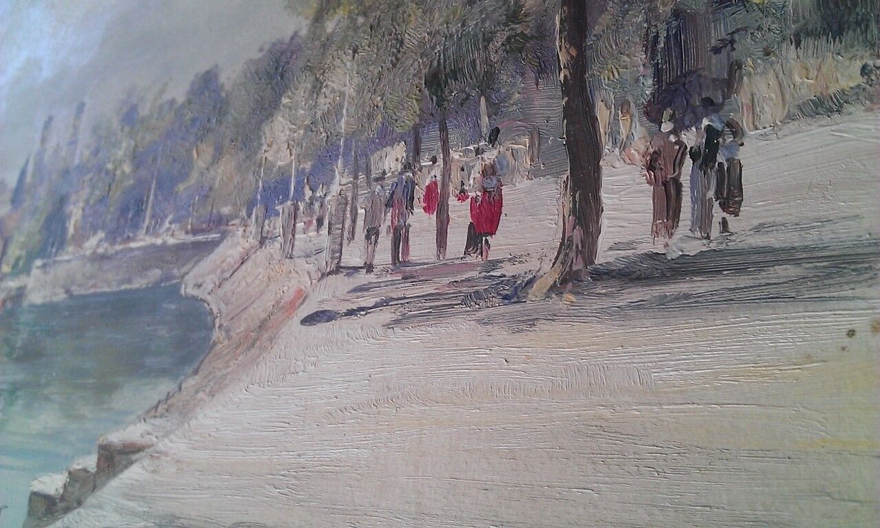 Oil on panel 30X40, lakeside walk