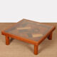 Square coffee table, handcrafted marquetry, 1985