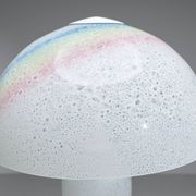 Doria table lamp in bubble glass with rainbow coloured details