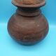 Large carved wooden pot / India