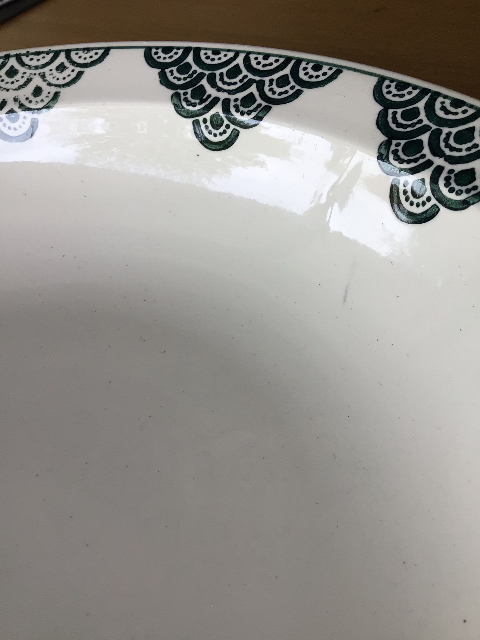 Old St Amand deep plate dark green
