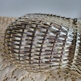 Woven silver-plated metal basket