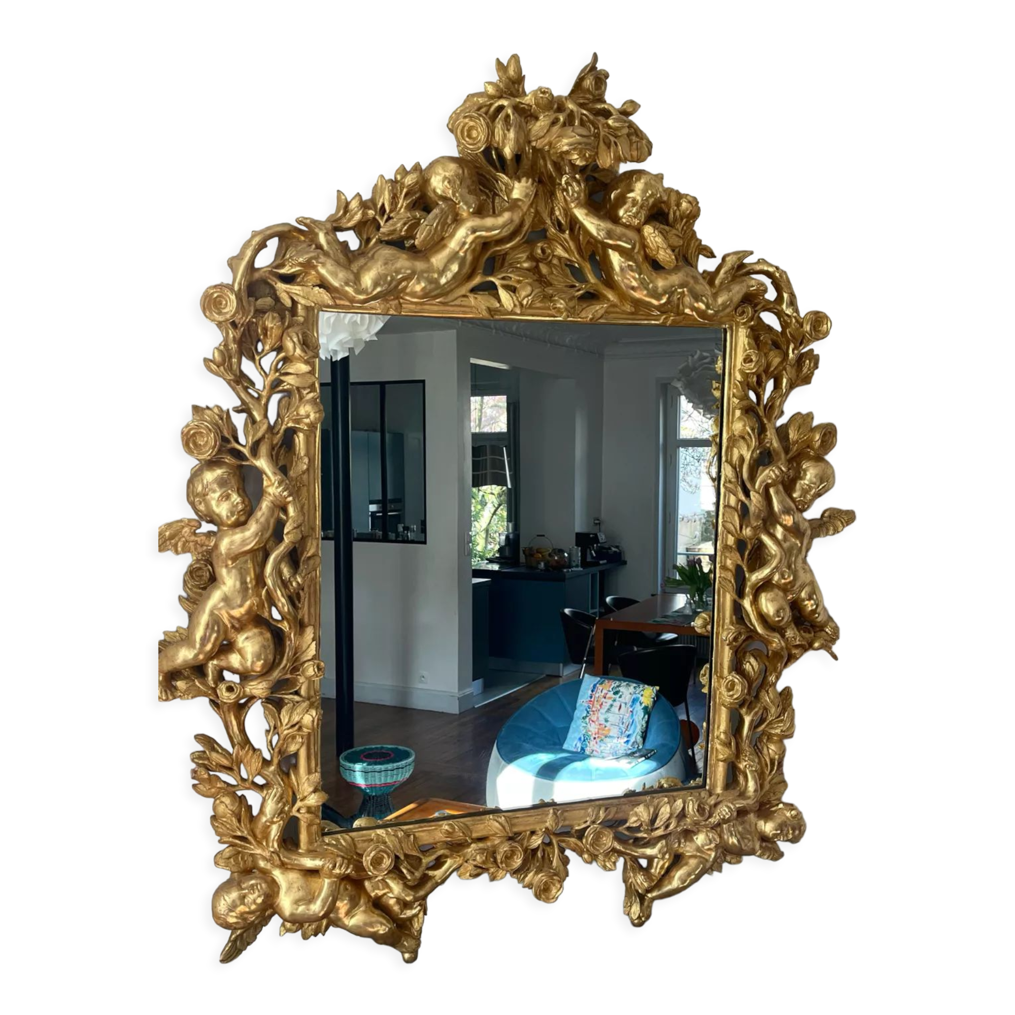 Mirror XVIIIth italian baroque 142x118cm