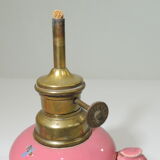 kerosene lamp faience /signed EF/vintage