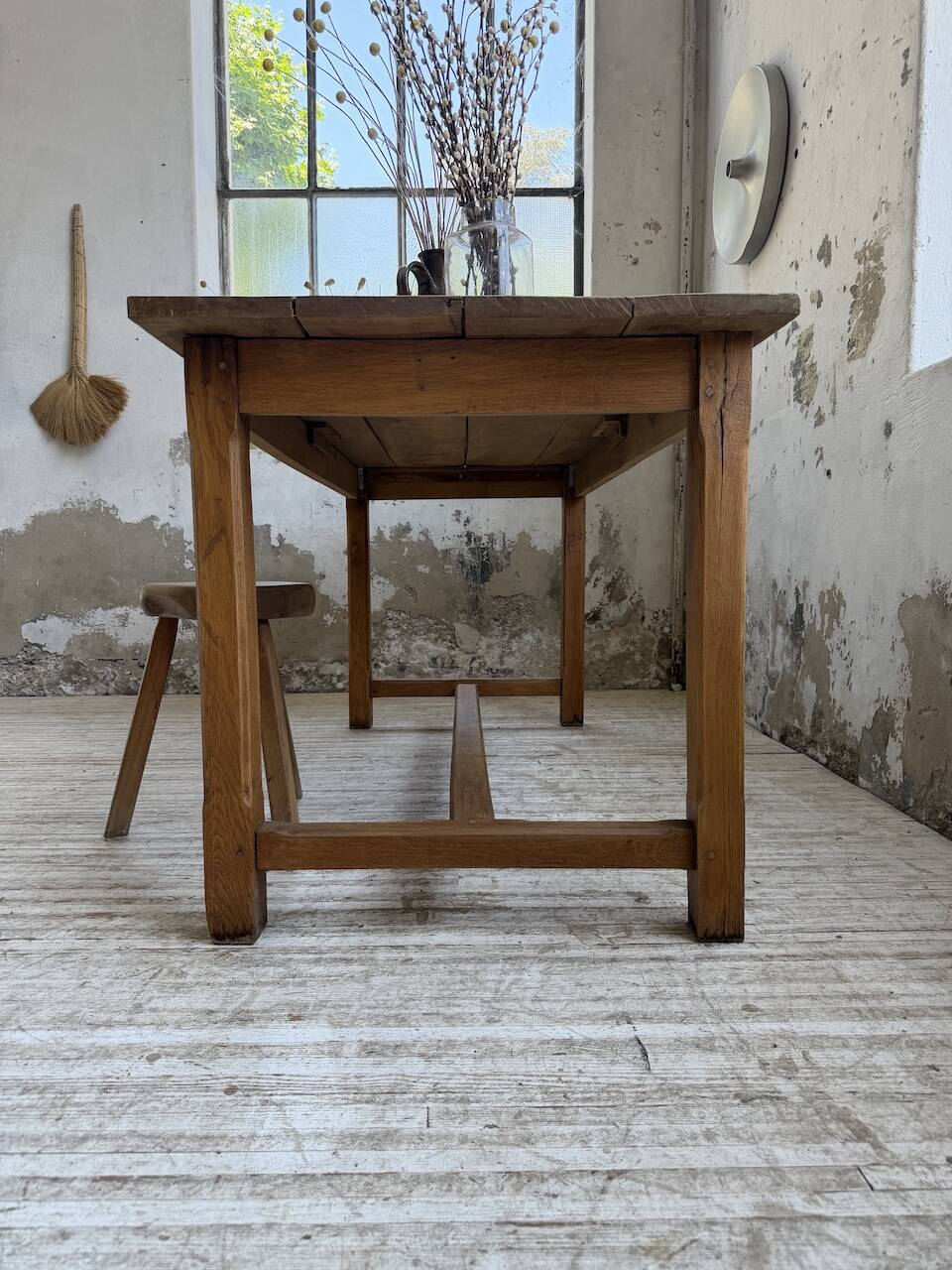 Table de ferme chêne doré 160cm