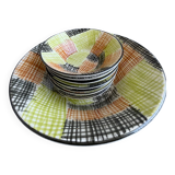 Salad bowl with sarreguemines cups