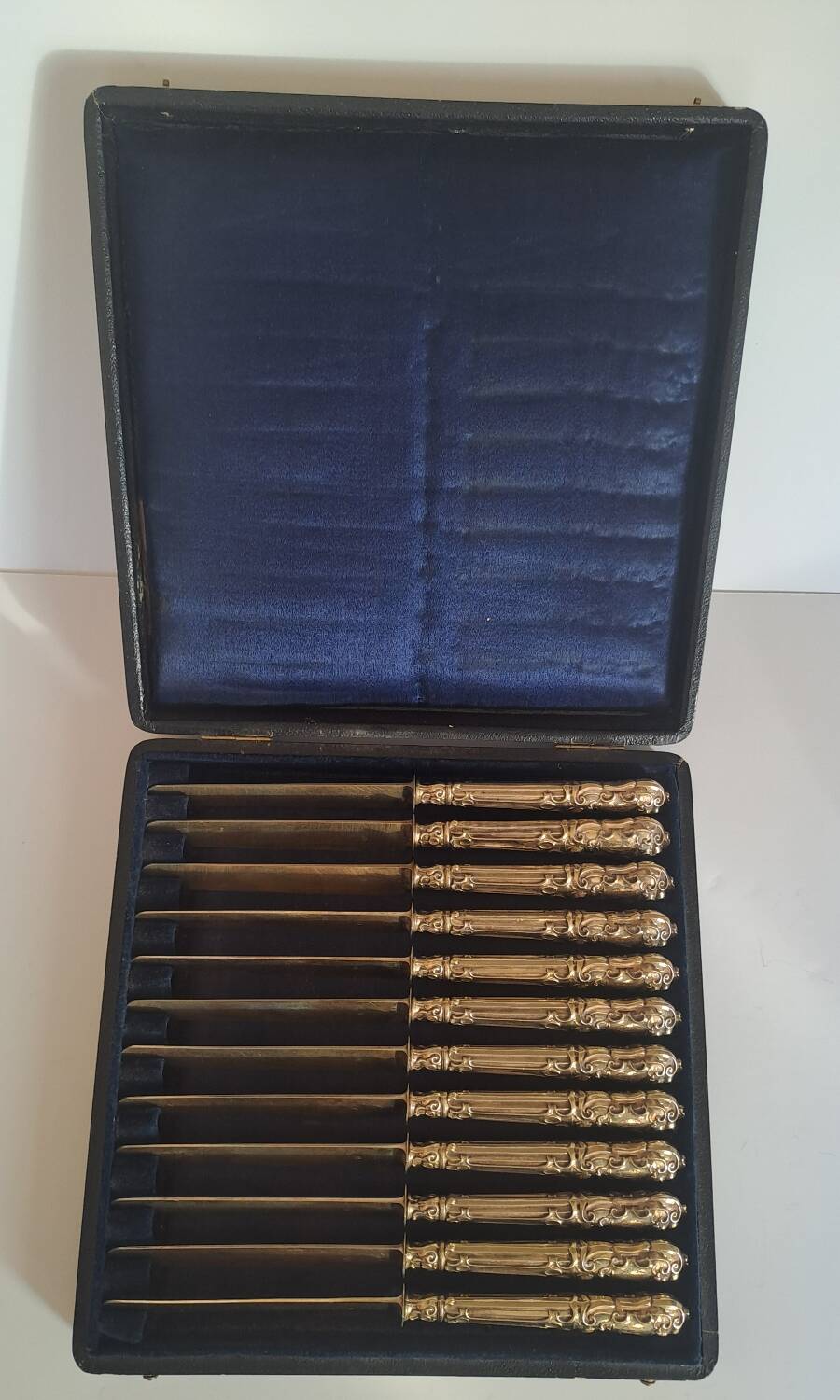 Box of 12 fruit knives with silver-plated blades