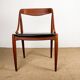 Set of 6 Danish chairs in teak and skai, model 16, Johannes Andersen.