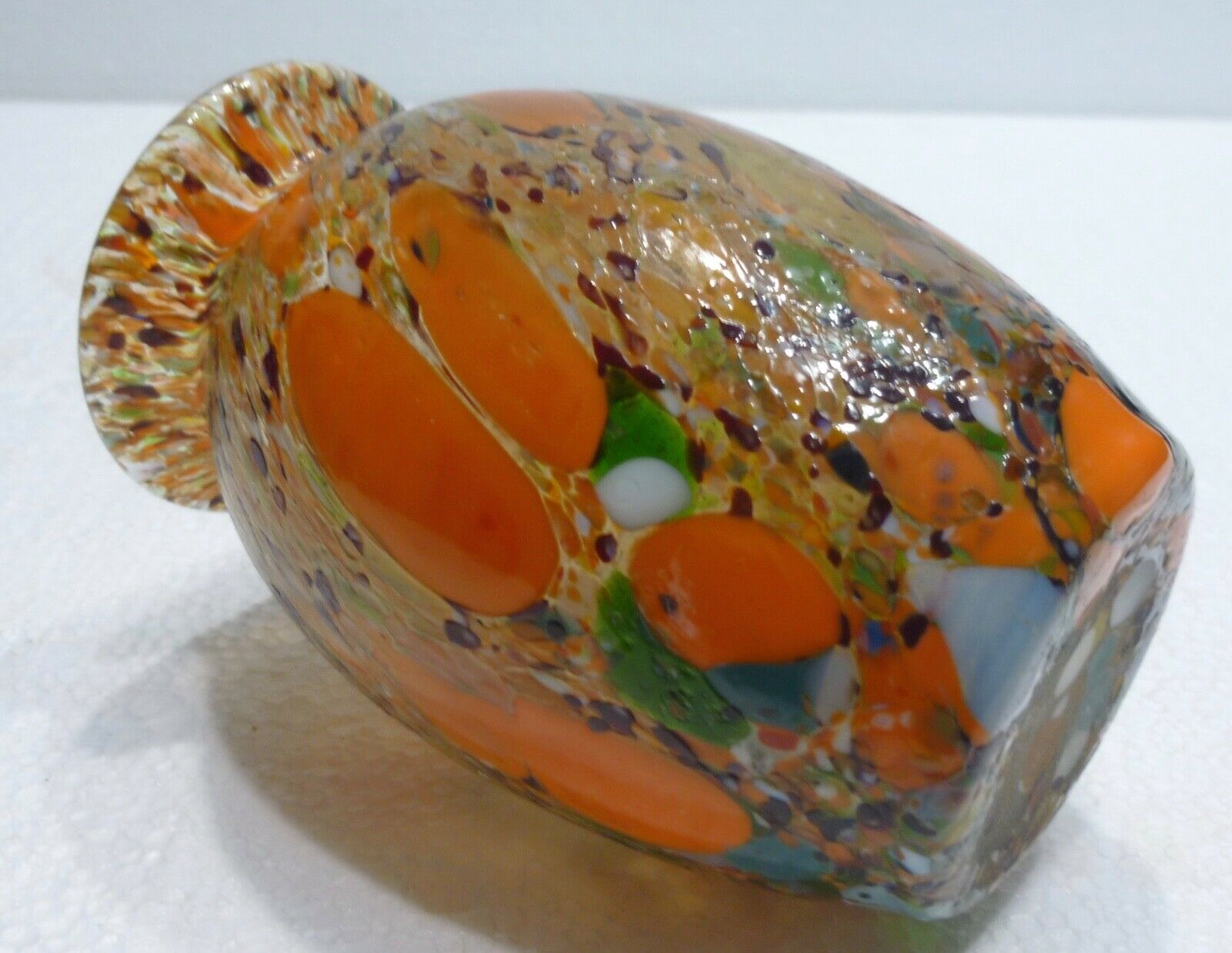 Vase old multicolored glass millefiori Murano