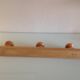 Patere en bois verni  à trois tetes style scandinave / vintage années 60-70