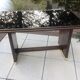 Coffee table with black glass top / 40s-50s