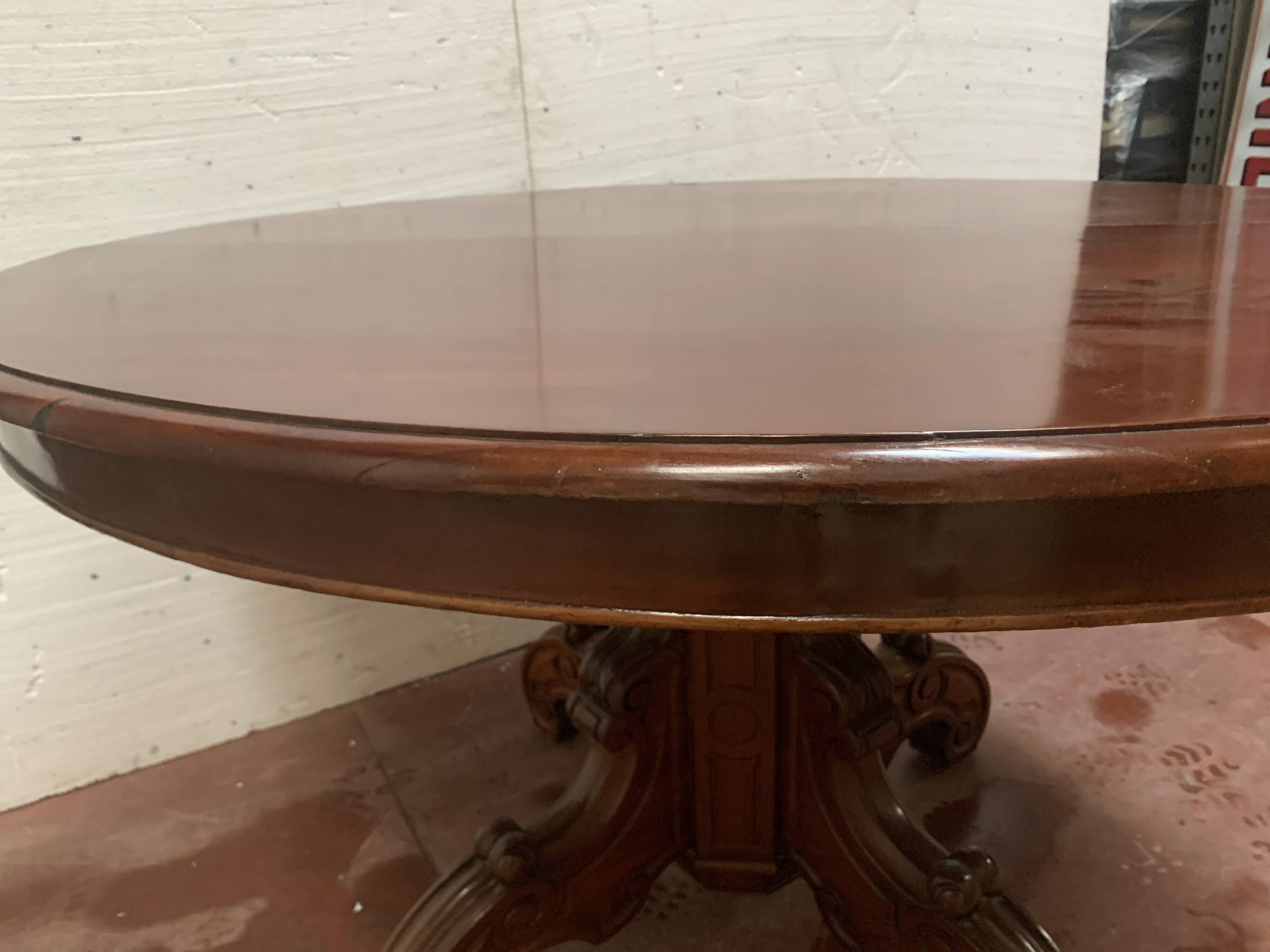 Napoleon III central leg table Solid mahogany 19th century