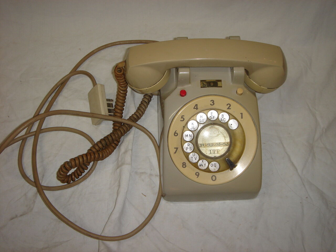 Old itt telephone from the 1960s/1970s with dial