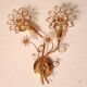 Set Hollywood Regency Wandlampe vergoldet Messing Swarovski-Kristalle Palwa
