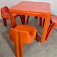 Table and 4 chairs in orange fiberglass design from the 70s Patrick Gingembre Paulus edition