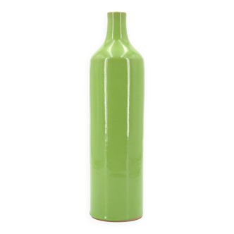 Bottle vase by Paul Badié, La Brague pottery in green ceramic