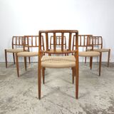 Niels Møller model 83 dining chair teak new papercord