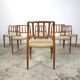 Chaise de salle à manger Niels Møller modèle 83 en teck avec nouvelle corde à papier