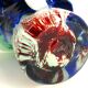 Vase, blown glass, inclusions, large neck, signed Jean Michel Gauthier 2005