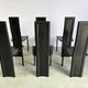 Vintage black leather dining chairs, set of 6, 1980s